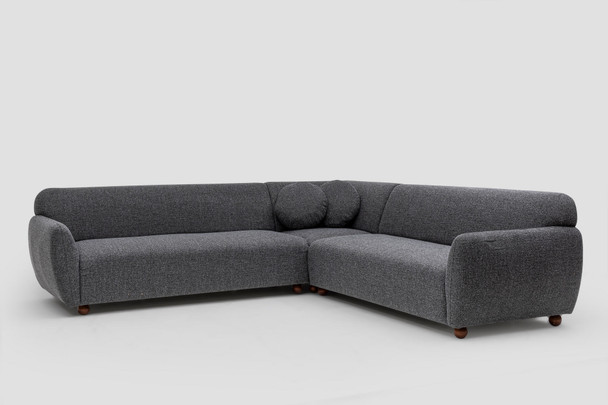 Ugaona sofa Eddy Corner 2 (3L-C-3R) - tamno siva