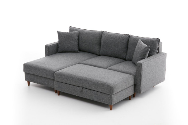 Ugaona sofa Eva lijevo - Siva