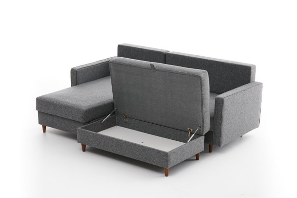 Ugaona sofa Eva lijevo - Siva