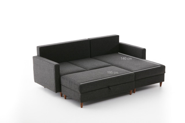 Ugaona sofa Eva desno - antracit