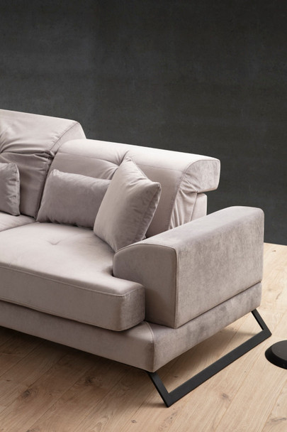 Ugaona sofa Frido Lijevo (Chl+3R) - Svijetlo siva
