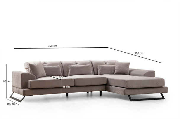 Ugaona sofa Frido desno (L3+Chl)