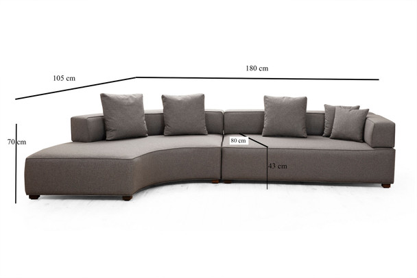 Ugaona sofa Gondol-1 (CHL-3R) - Siva