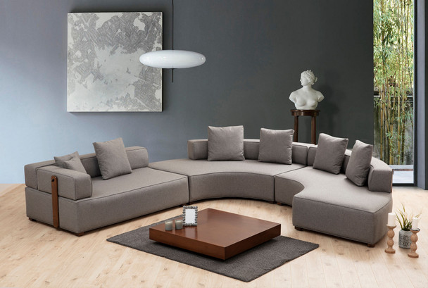 Ugaona sofa Gondol-4 (CHL-SOL-CHL-SAĞ-3R) - Siva