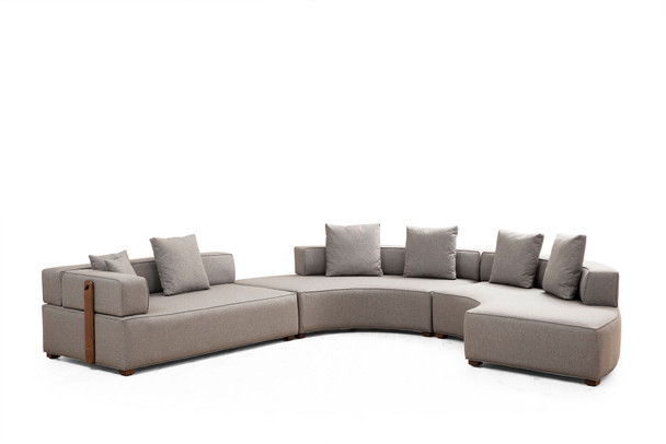 Ugaona sofa Gondol-4 (CHL-SOL-CHL-SAĞ-3R) - Siva