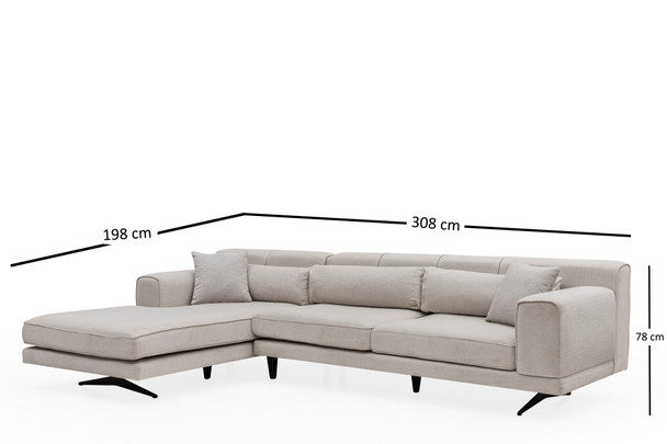 Ugaona sofa Jivago ugao lijevo (Chl-2R) - bež