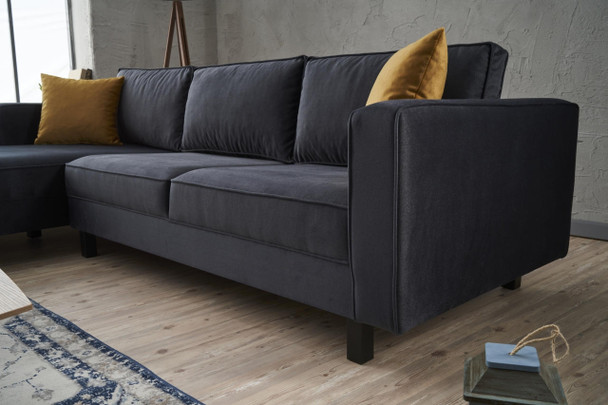 Ugaona sofa Kale Velvet Lijevo - Antracit