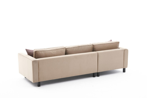 Ugaona sofa Kelj Velvet Lijevi - krem