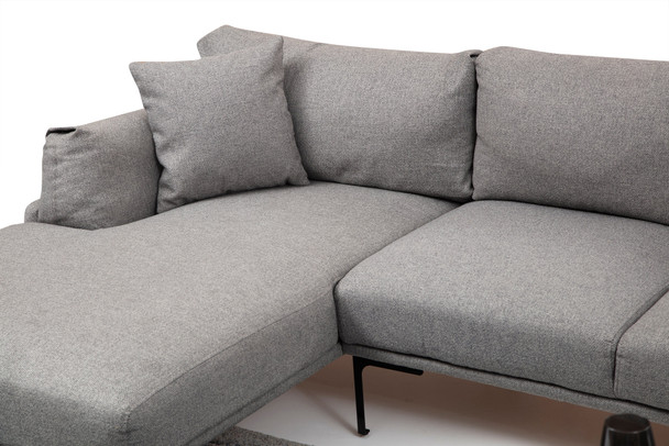 Ugaona sofa Leo Corner Lijevi - Siva