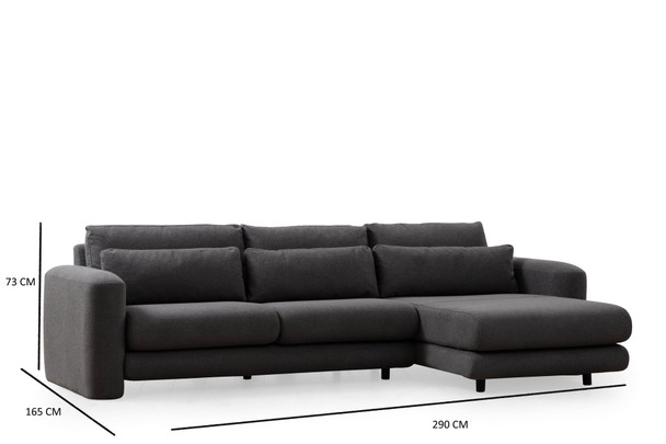 Ugaona sofa Lily Corner desno siva