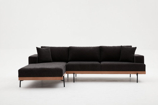 Ugaona sofa Liva lijevo - antracit, bakar