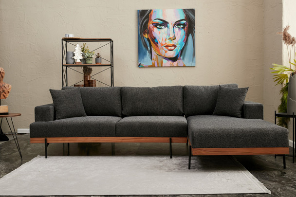 Ugaona sofa Liva desno - antracit