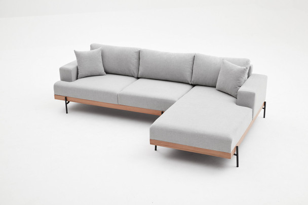 Ugaona sofa Liva desno - Siva