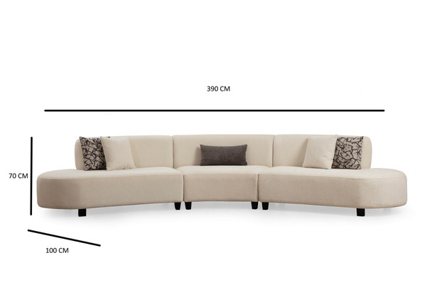 Ugaona sofa Pars krema (L1 + 01 + 1R) - kut