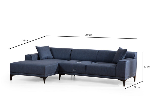 Ugaona sofa Petra L Kutak - Plava