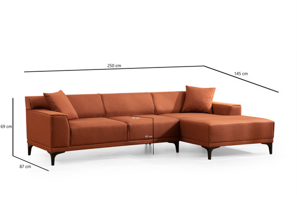 Ugaona sofa Petra R Corner - Orange