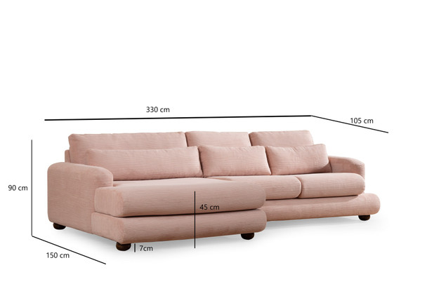 Ugaona sofa Ugao rijeke lijevo (Chl-2R)