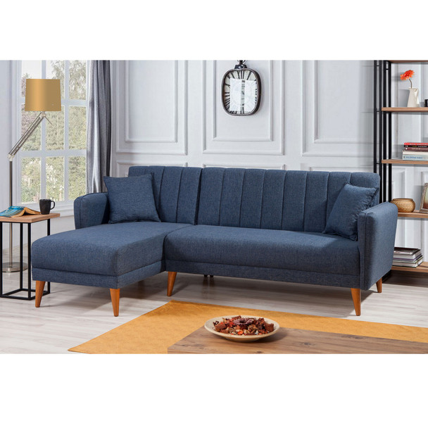 Ugaona sofa-krevet Aqua Köşe lijevo-tamno plava