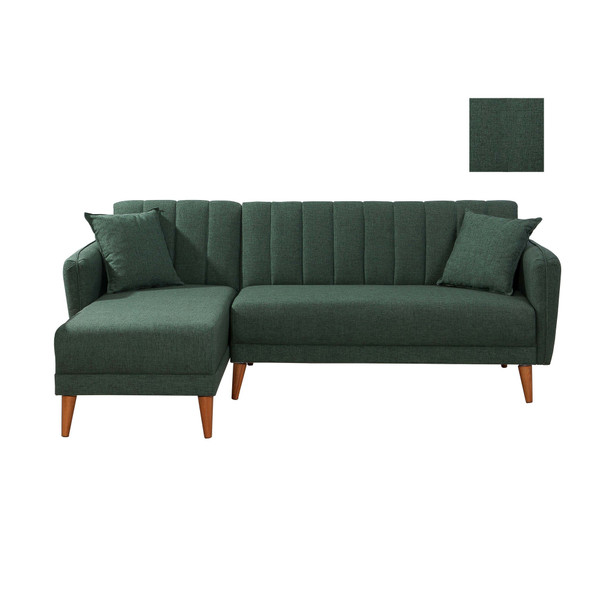 Ugaona sofa-krevet Aqua Köşe lijevo-tamno zelena