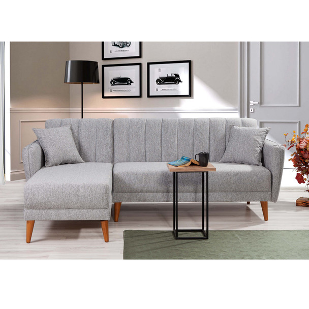 Ugaona sofa-krevet Aqua Köşe lijevo-siva