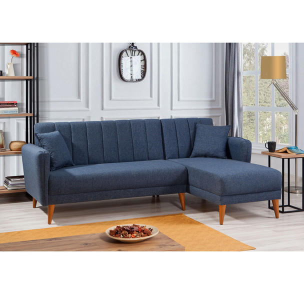 Ugaona sofa-krevet Aqua Köşe desno-tamno plava