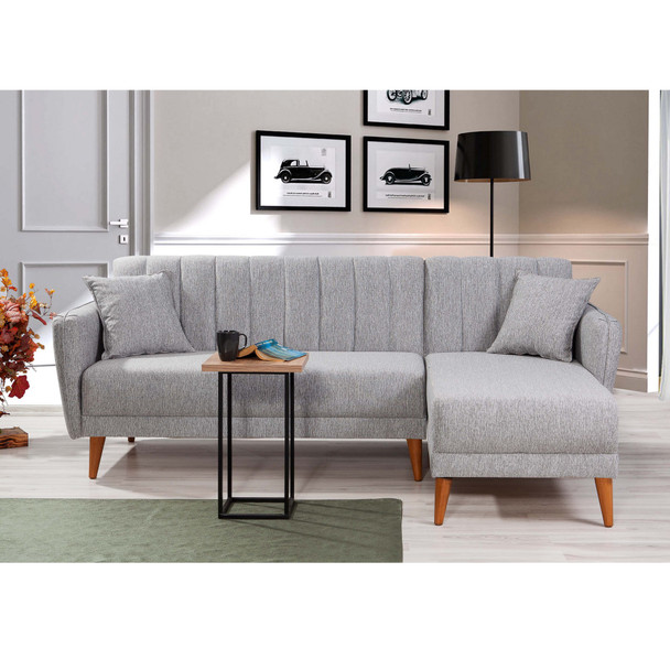 Ugaona sofa-krevet Aqua Köşe desno-siva