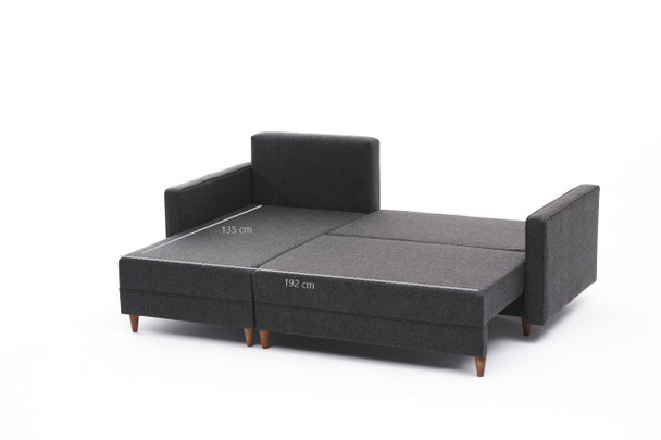 Ugaona sofa-krevet Aydam lijevo - antracit