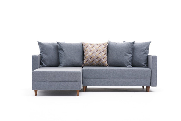 Ugaona sofa-krevet Aydam Lijevo – Plavo