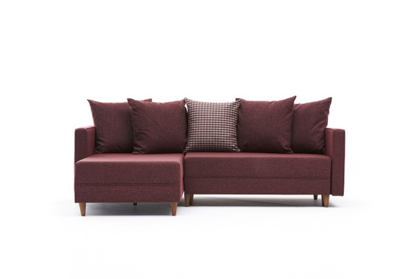 Ugaona sofa-krevet Aydam Lijevo - Claret Red