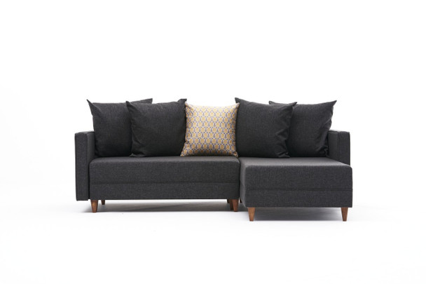 Ugaona sofa-krevet Aydam desno - antracit