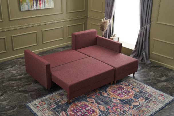 Ugaona sofa-krevet Aydam desno - Claret Red