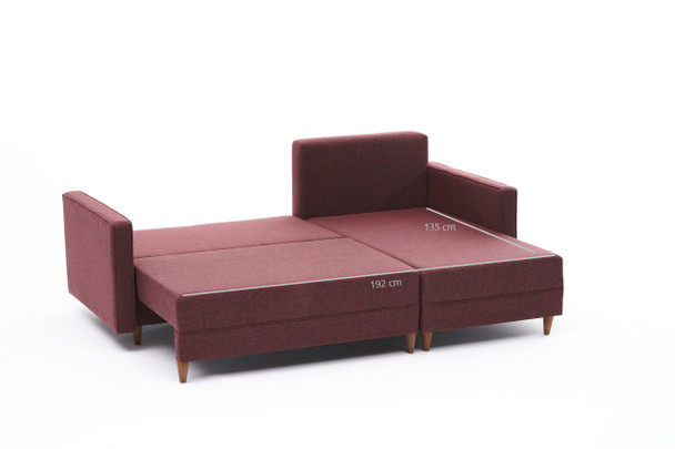 Ugaona sofa-krevet Aydam desno - Claret Red