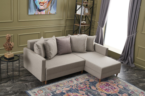 Ugaona sofa-krevet Aydam Desno - krema