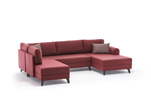 Ugaona sofa-krevet Belen - Claret Red