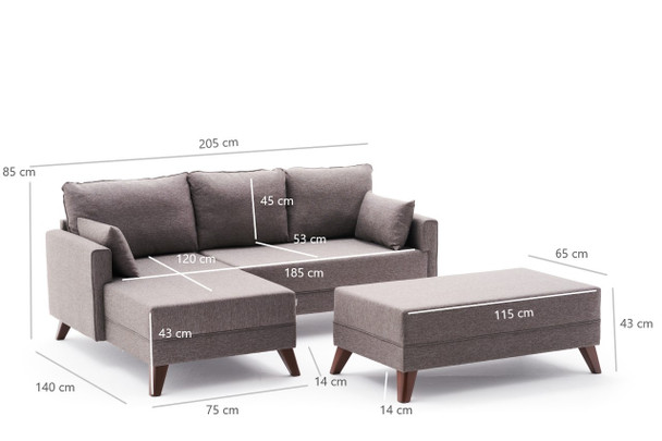 Ugaona sofa-krevet Bella Mini Ugaona Sofa Lijeva - Braon