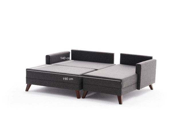 Ugaona sofa-krevet Bella Mini ugaona sofa desno - antracit