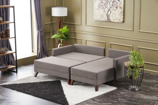 Ugaona sofa-krevet Bella Mini ugaona sofa desno - braon