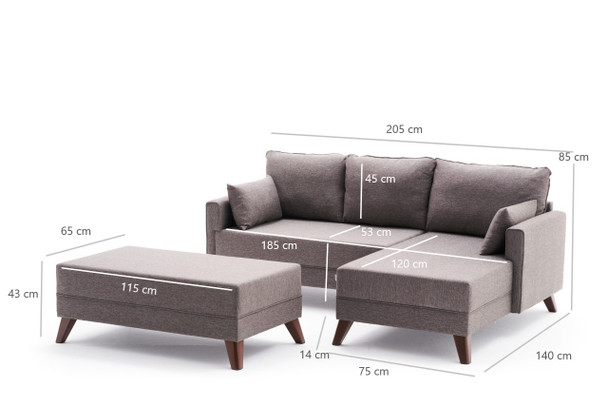 Ugaona sofa-krevet Bella Mini ugaona sofa desno - braon