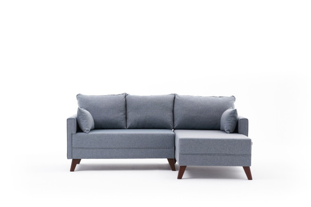 Ugaona sofa-krevet Bella Soft Mini Köşe Desna - Plava