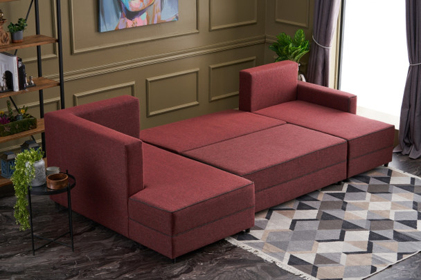 Ugaona sofa-krevet Ece Panoramik - Claret Red