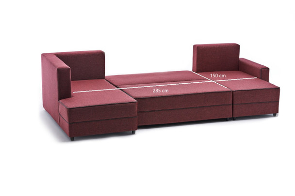 Ugaona sofa-krevet Ece Panoramik - Claret Red