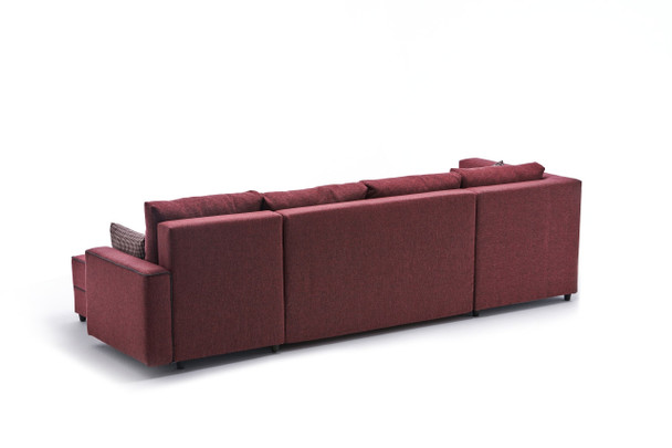 Ugaona sofa-krevet Ece Panoramik - Claret Red