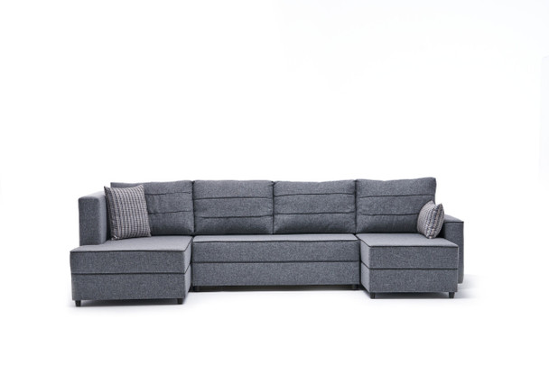 Ugaona sofa-krevet Ece Panoramik - Siva
