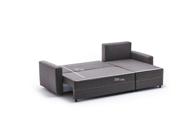 Ugaona sofa-krevet Ece desno - braon