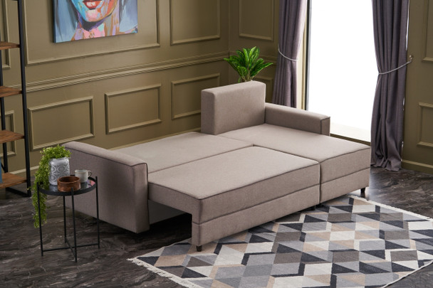 Ugaona sofa-krevet Ece Right - krema