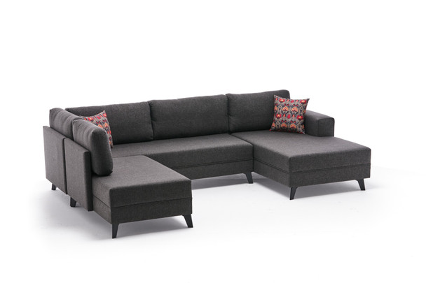 Ugaona sofa-krevet Efsun - Antracit