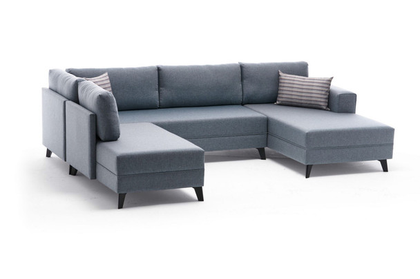 Ugaona sofa-krevet Efsun – Plava