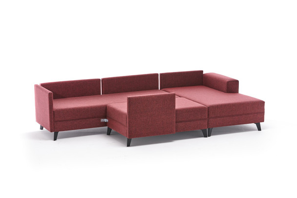 Ugaona sofa-krevet Efsun - Claret Red