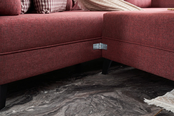 Ugaona sofa-krevet Eris - bordo crvena