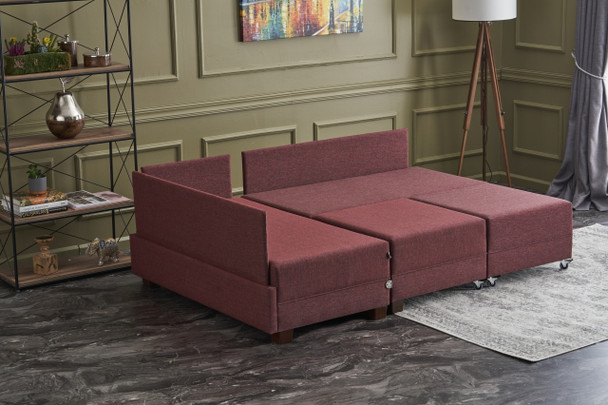 Ugaona sofa-krevet Fly Kutna Sofa Lijeva - Claret Red